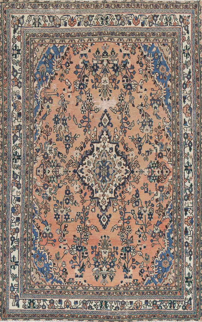 Vintage Wool Hamedan Persian Area Rug 7x10