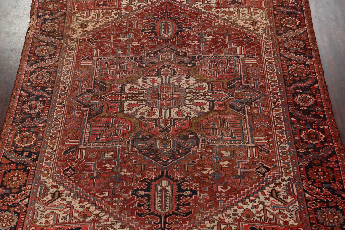 Antique Vegetable Dye Heriz Persian Area Rug 10x12