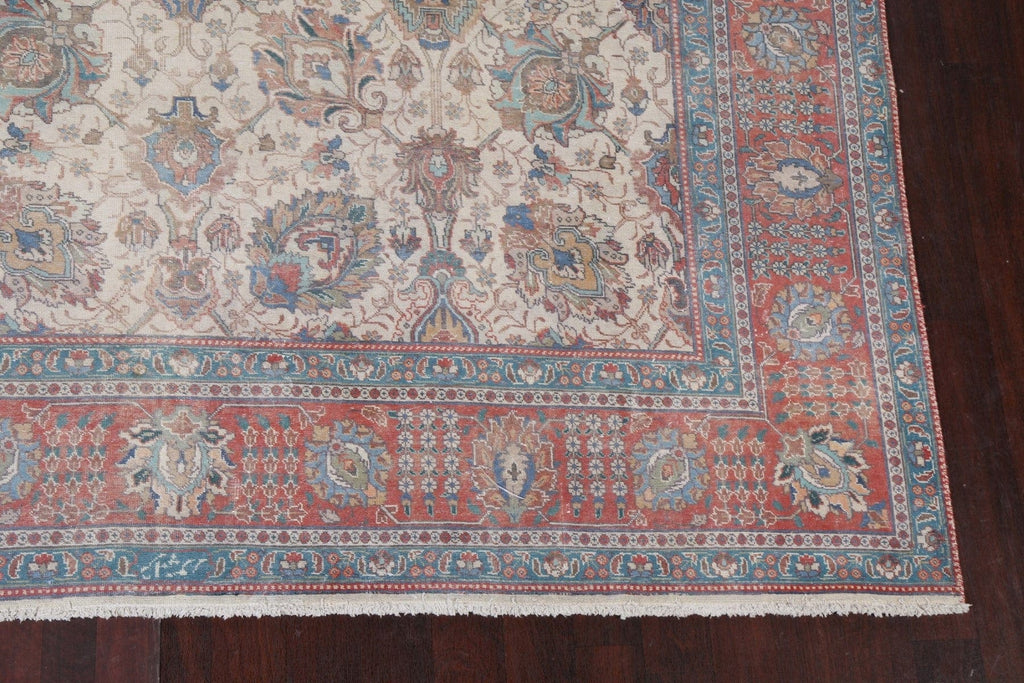 Vintage Geometric Tabriz Persian Area Rug 10x13