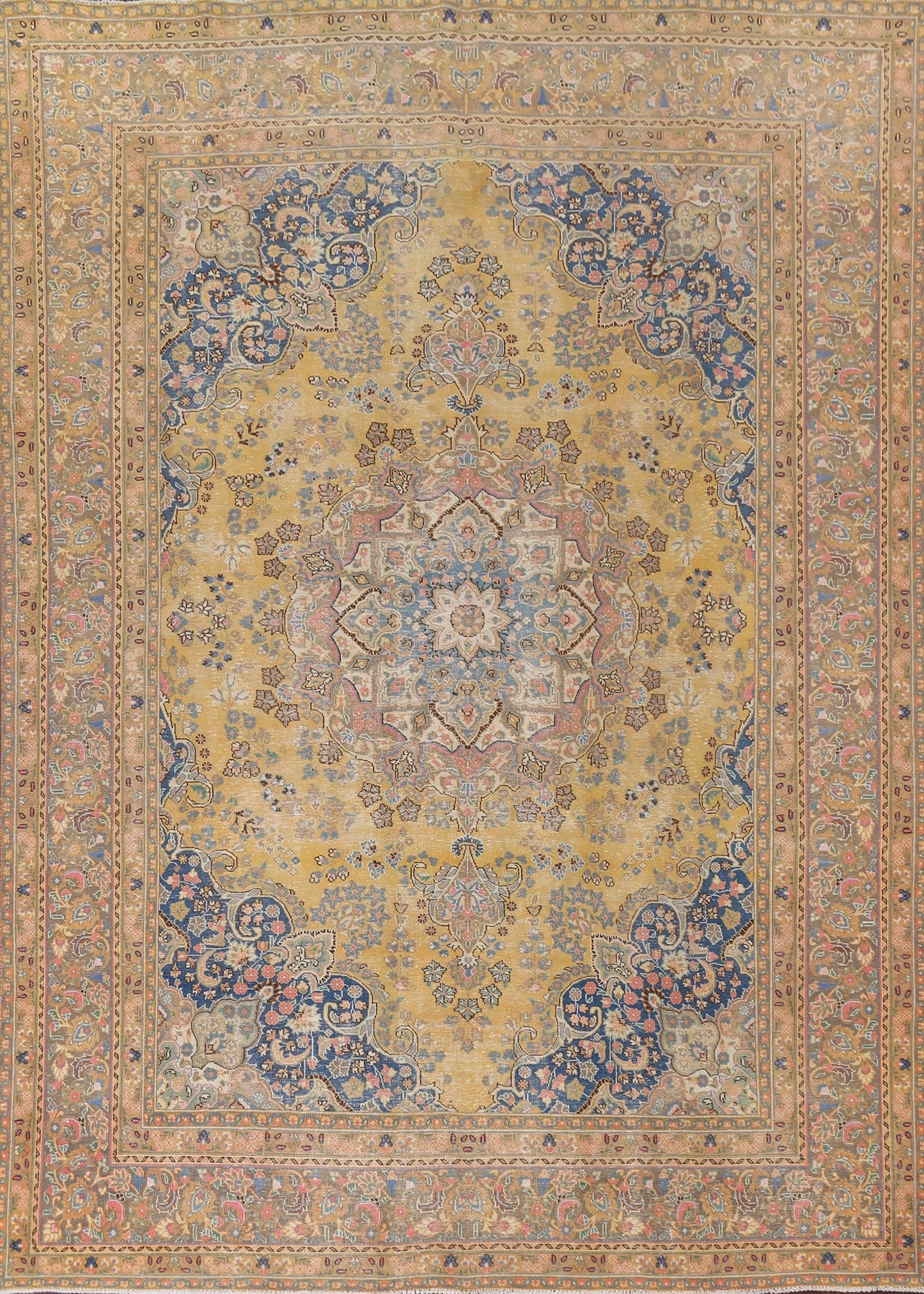 Handmade Wool Mashad Persian Area Rug 9x12