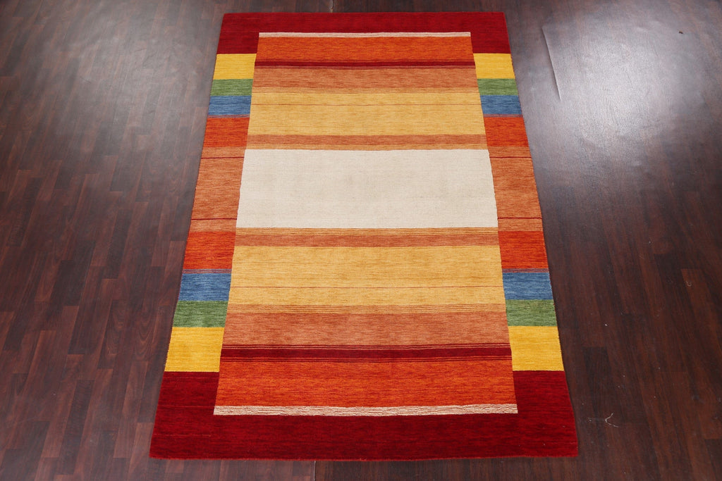 Contemporary Gabbeh Wool Area Rug 7x10