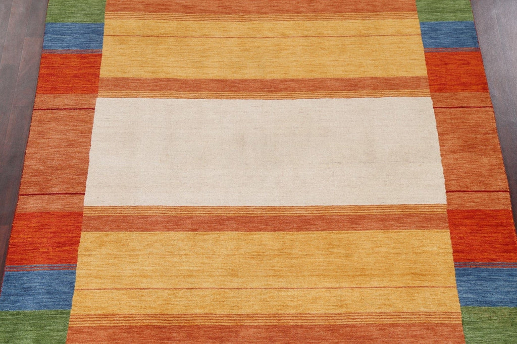 Contemporary Gabbeh Wool Area Rug 7x10