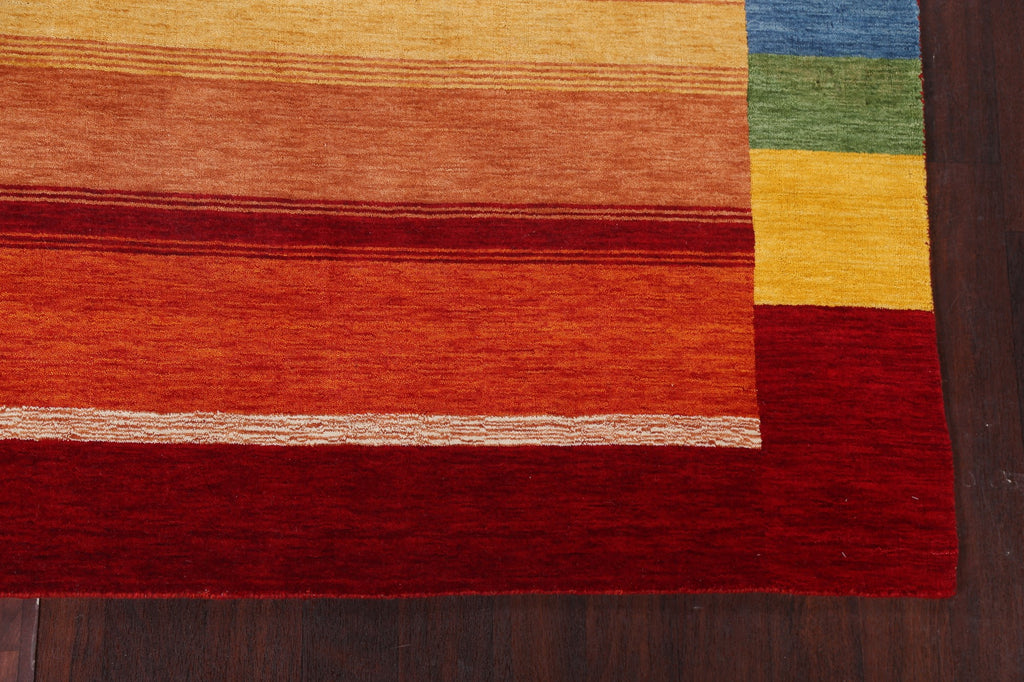 Contemporary Gabbeh Wool Area Rug 7x10