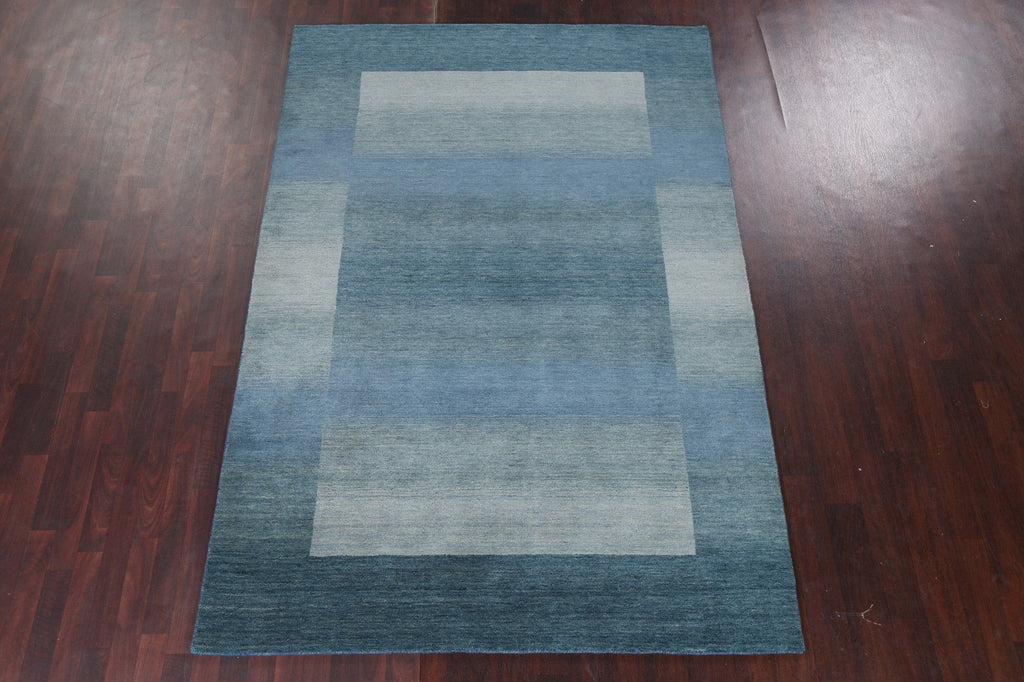 Contemporary Gabbeh Wool Area Rug 6x9