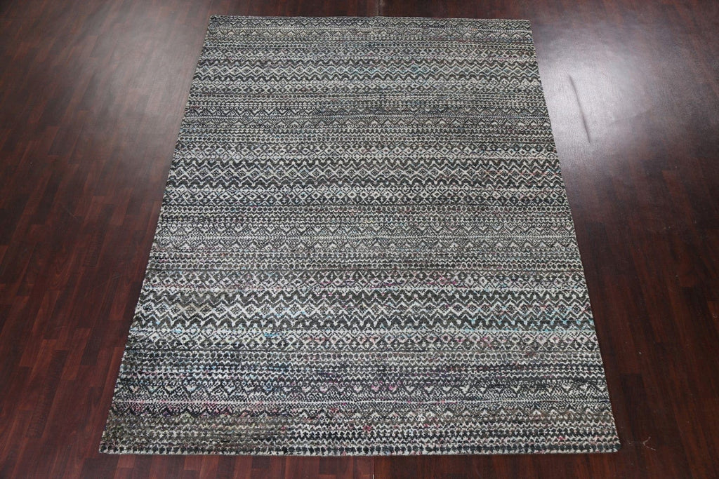 Handmade Abstract Jute/ Wool Area Rug 9x11