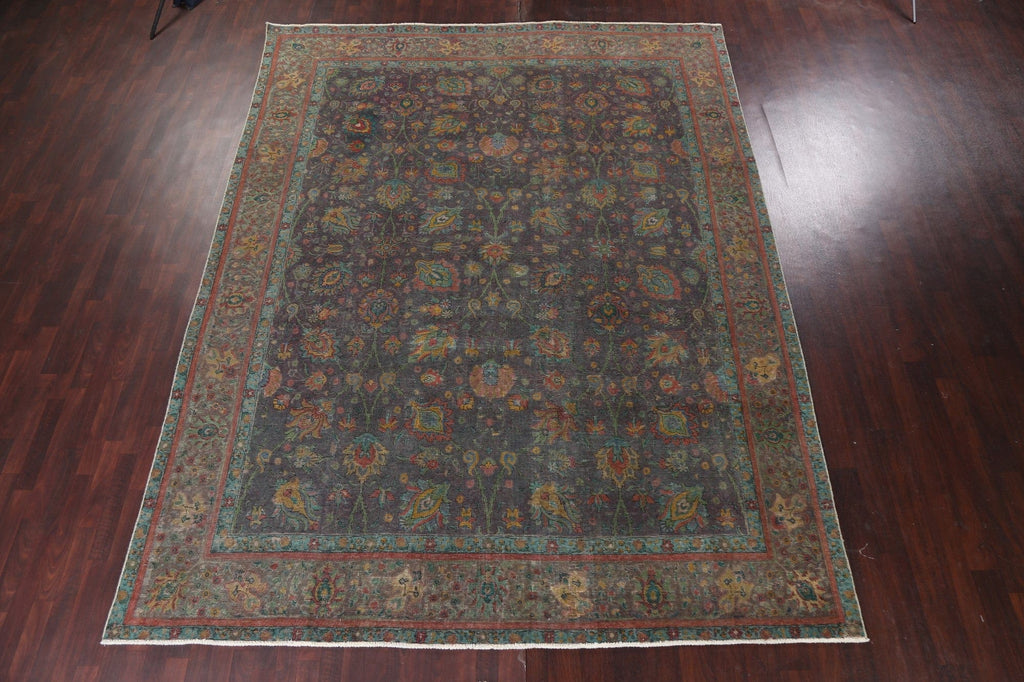 Distressed Handmade Tabriz Persian Area Rug 10x13