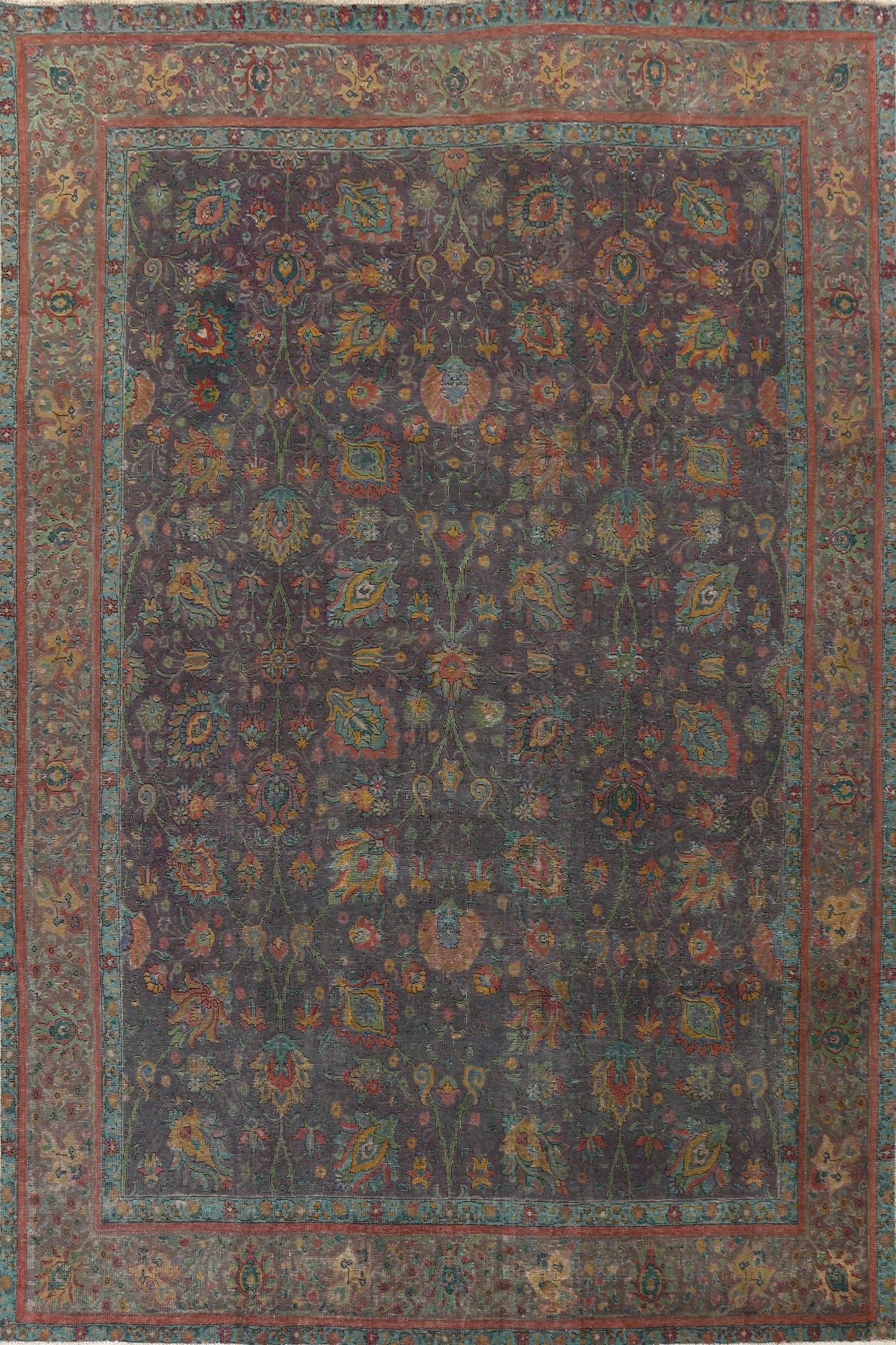 Distressed Handmade Tabriz Persian Area Rug 10x13