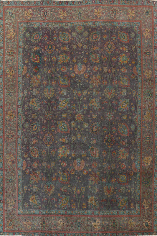 Distressed Handmade Tabriz Persian Area Rug 10x13