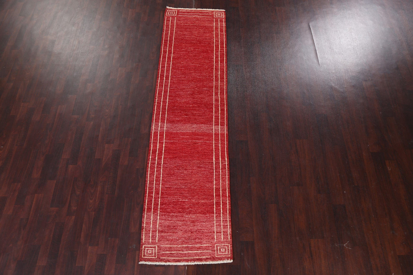 Red Gabbeh Kashkoli Wool Runner Rug 3x10