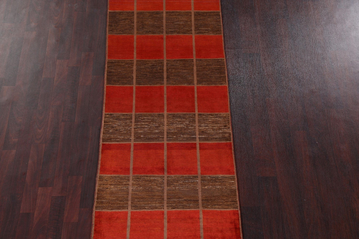 Red/ Brown Gabbeh Kashkoli Wool Runner Rug 3x8