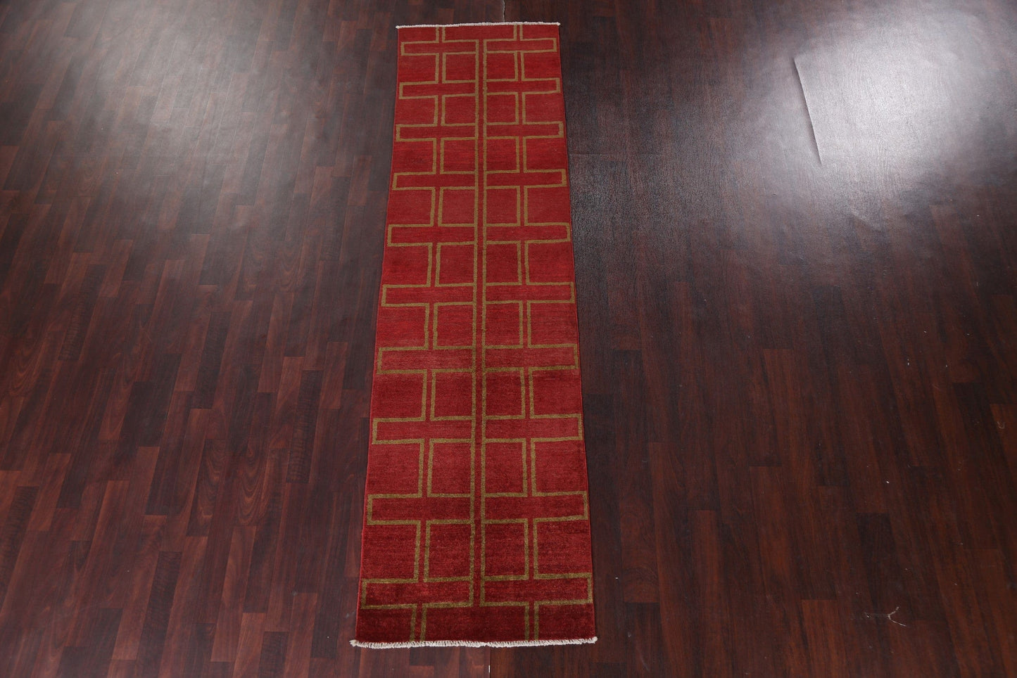 Red Gabbeh Kashkoli Wool Runner Rug 3x10