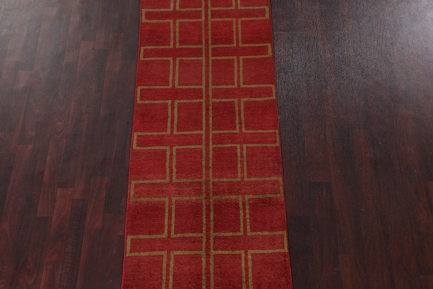 Red Gabbeh Kashkoli Wool Runner Rug 3x10