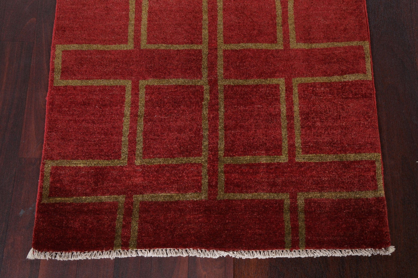 Red Gabbeh Kashkoli Wool Runner Rug 3x10