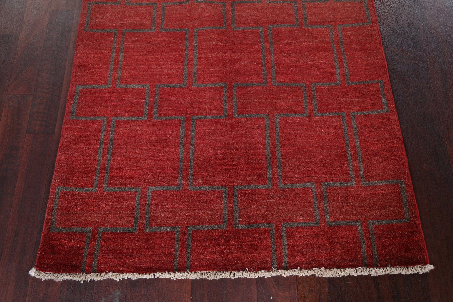 Red Gabbeh Kashkoli Wool Runner Rug 3x9