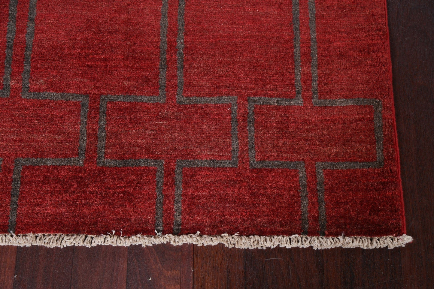 Red Gabbeh Kashkoli Wool Runner Rug 3x9