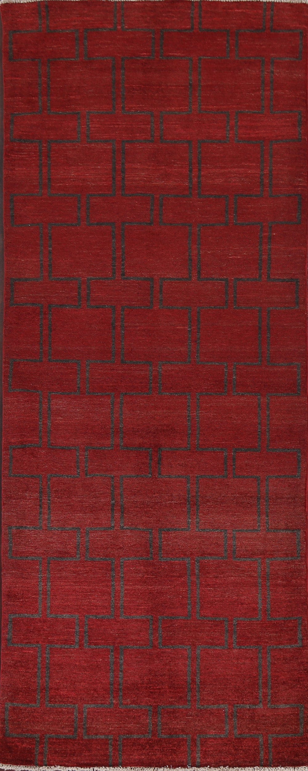 Red Gabbeh Kashkoli Wool Runner Rug 3x9