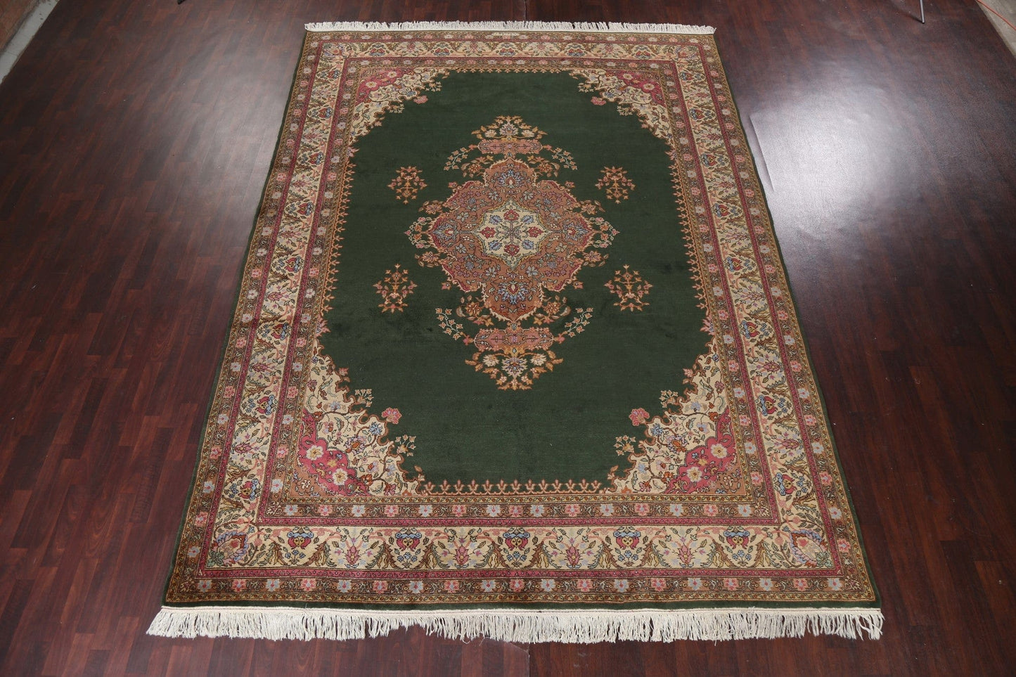 Vintage Green Tabriz Turkish Area Rug 10x13