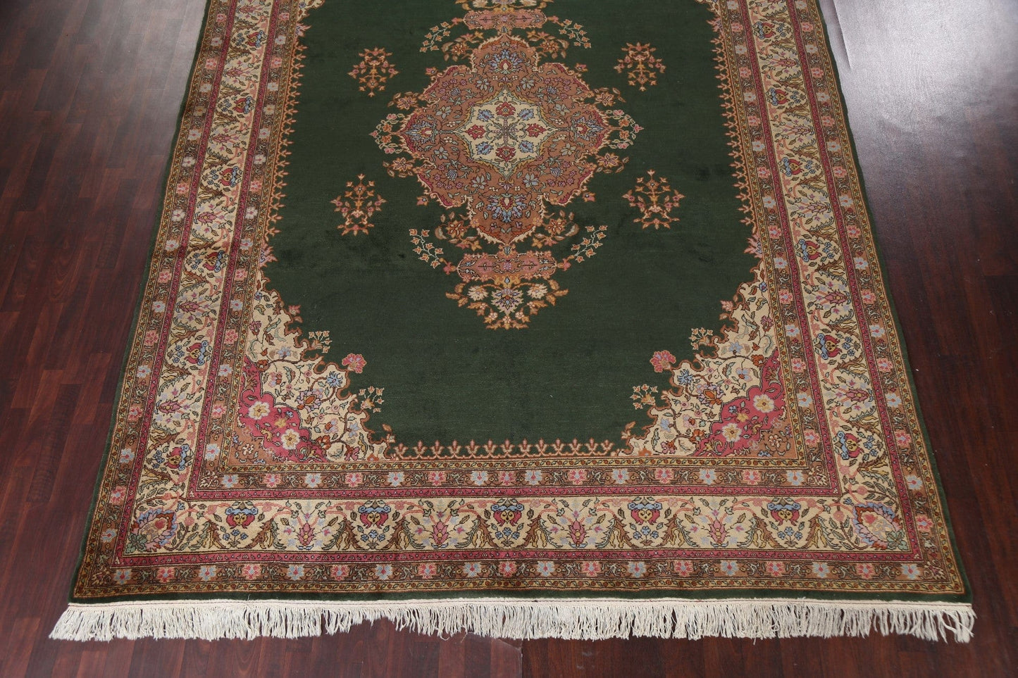 Vintage Green Tabriz Turkish Area Rug 10x13