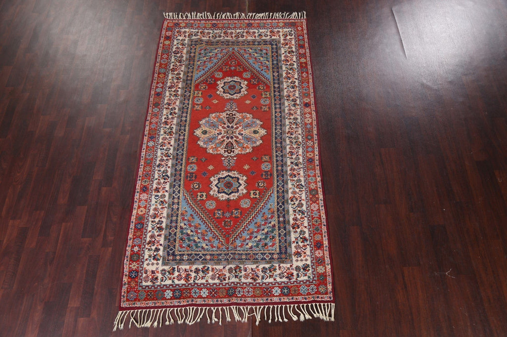 Antique Vegetable Dye Sarouk Farahan Persian Area Rug 5x9