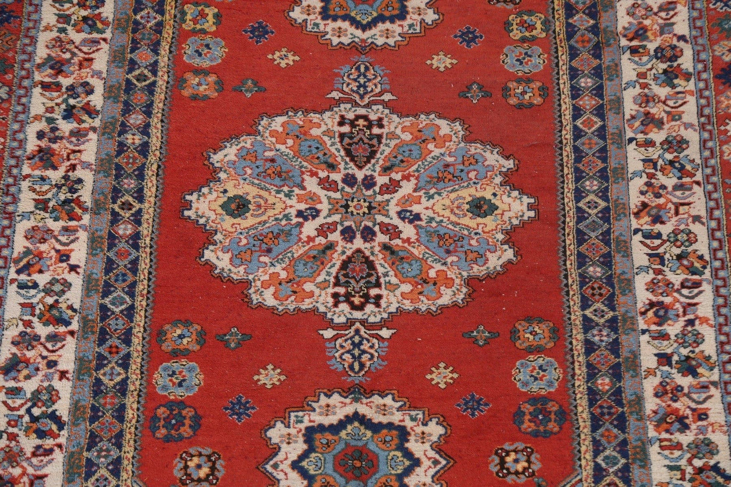 Antique Vegetable Dye Sarouk Farahan Persian Area Rug 5x9