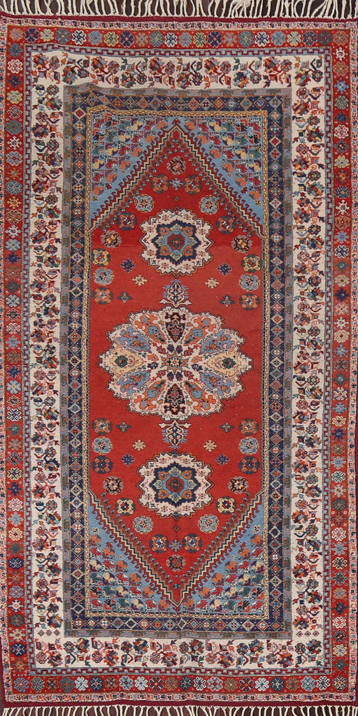 Antique Vegetable Dye Sarouk Farahan Persian Area Rug 5x9