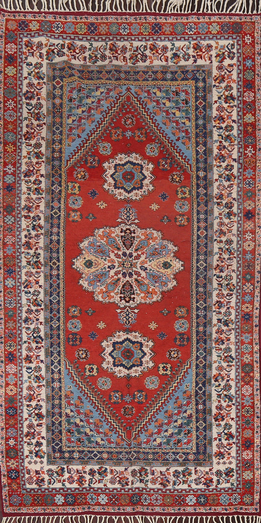 Antique Vegetable Dye Sarouk Farahan Persian Area Rug 5x9