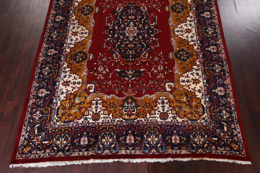 Vintage Red Bokhara Wool Area Rug 9x13
