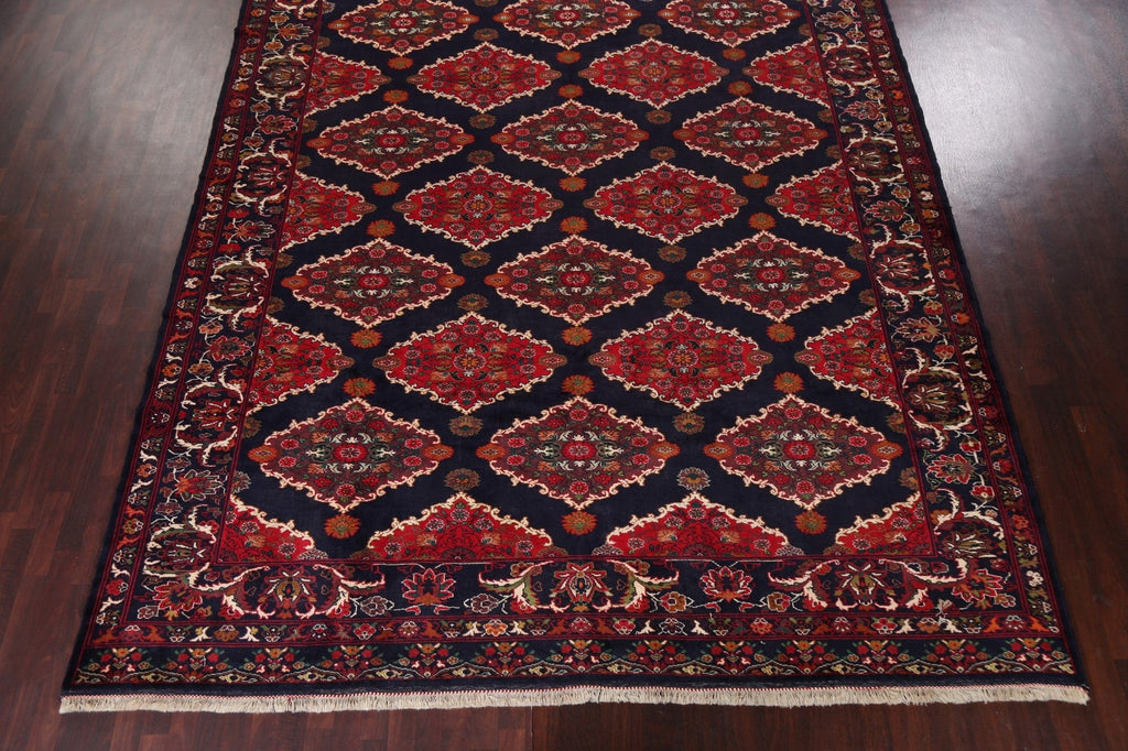 Navy Blue Wool Hamedan Persian Area Rug 10x13