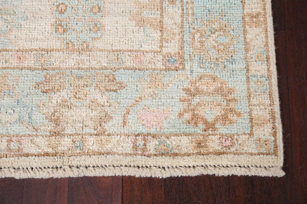 Vegetable Dye Oushak Turkish Runner Rug 3x9