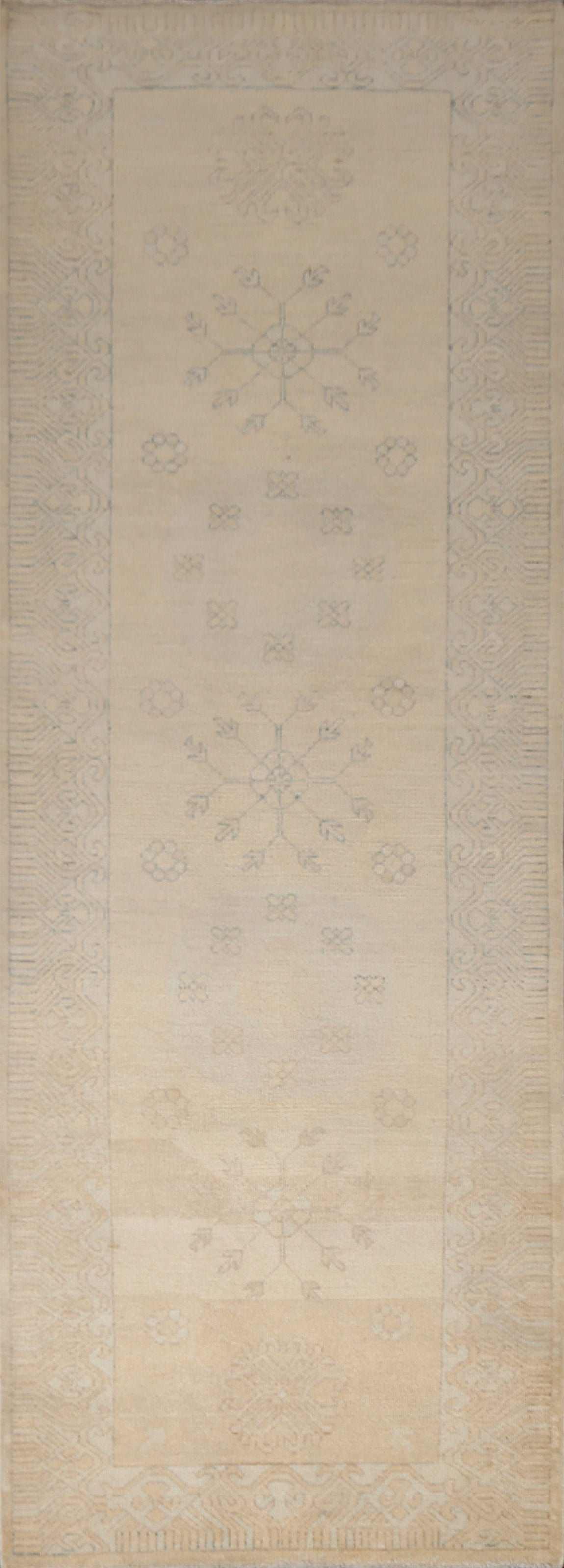 Vegetable Dye Khotan Turkish Runner Rug 3x10