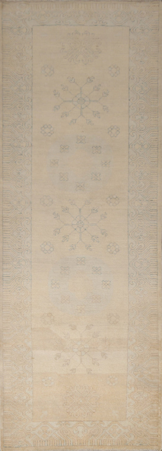 Vegetable Dye Khotan Turkish Runner Rug 3x10