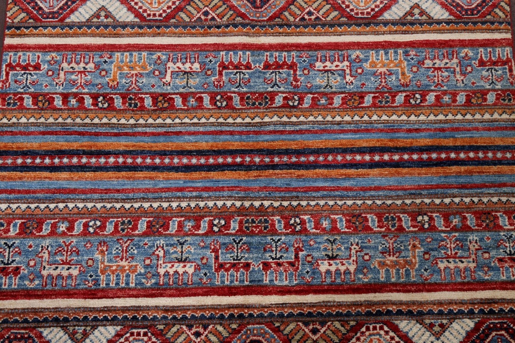 Vegetable Dye Tribal Kazak Handmade Wool Rug 3x5