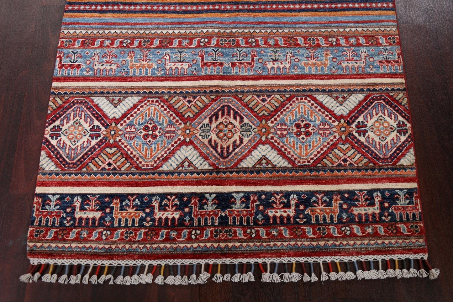 Vegetable Dye Tribal Kazak Handmade Wool Rug 3x5