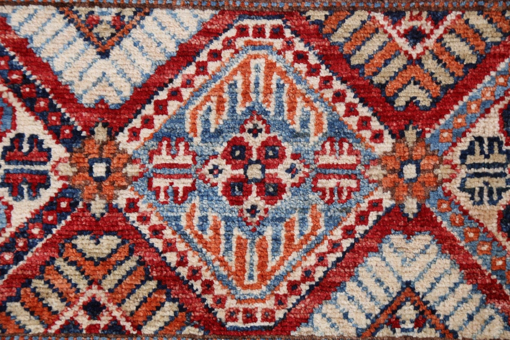 Vegetable Dye Tribal Kazak Handmade Wool Rug 3x5