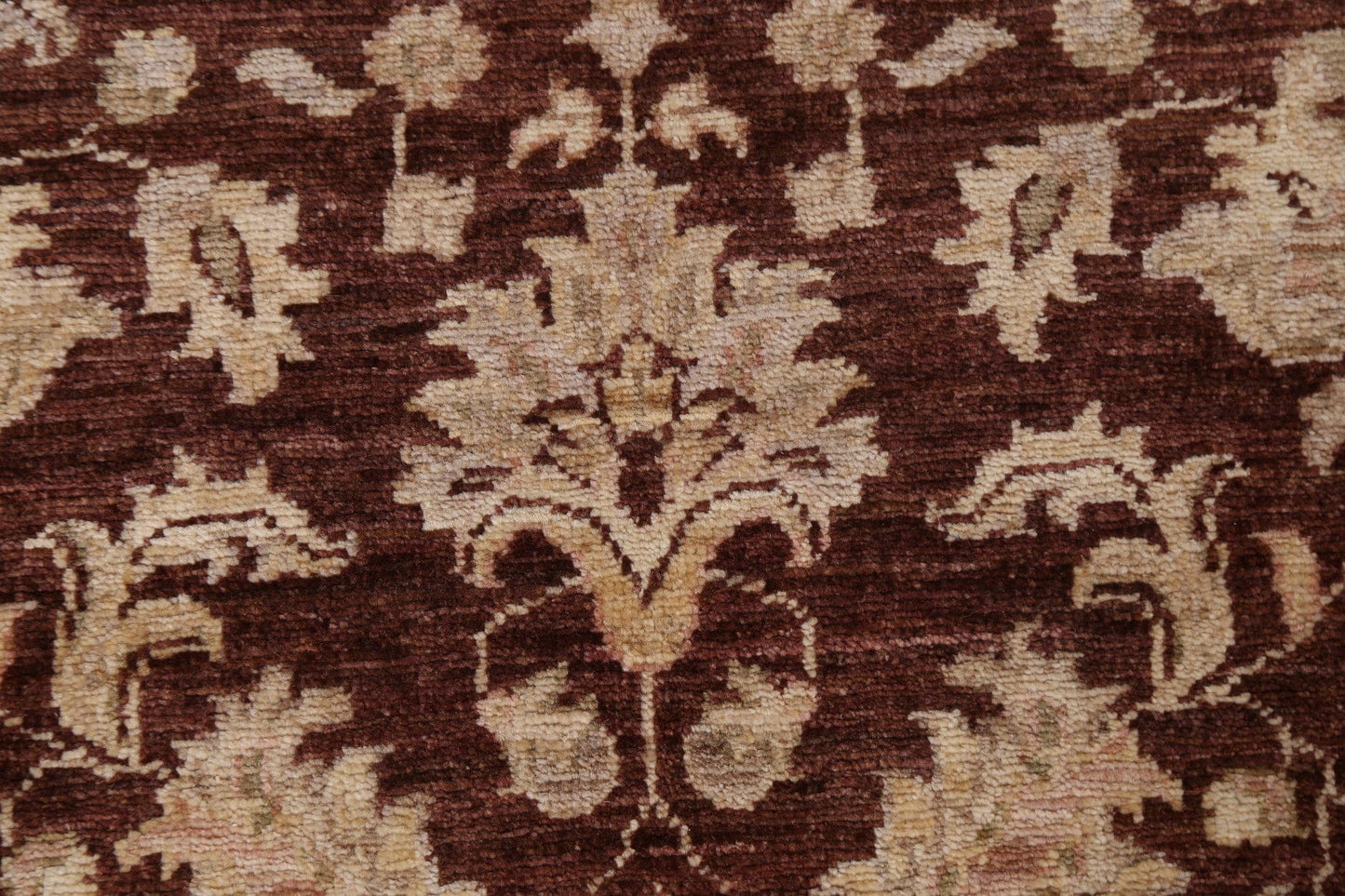 Vegetable Dye Brown Chobi Peshawar Handmade Wool Rug 3x5