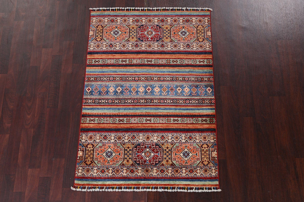 Vegetable Dye Tribal Kazak Handmade Wool Rug 3x5