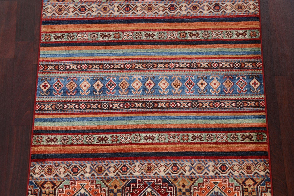 Vegetable Dye Tribal Kazak Handmade Wool Rug 3x5