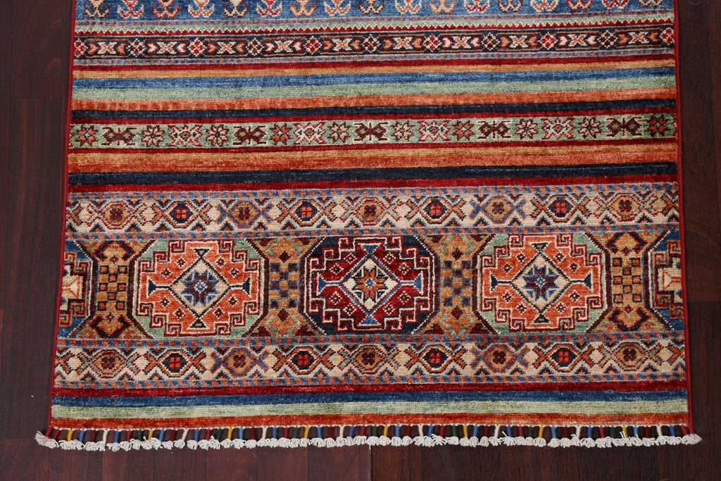 Vegetable Dye Tribal Kazak Handmade Wool Rug 3x5