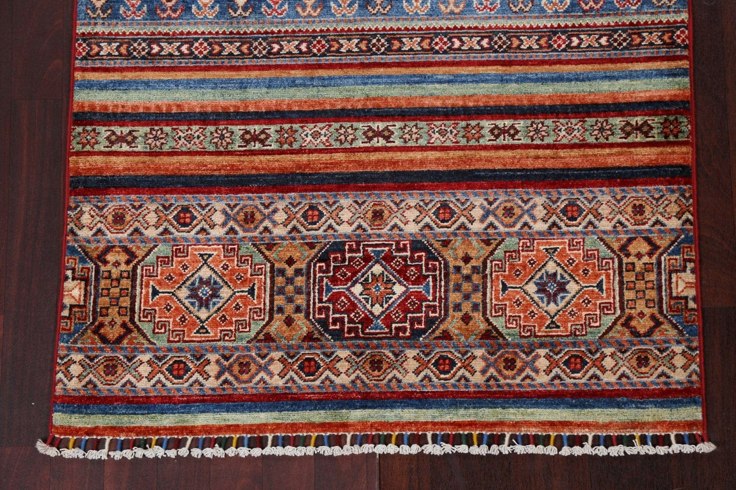 Vegetable Dye Tribal Kazak Handmade Wool Rug 3x5