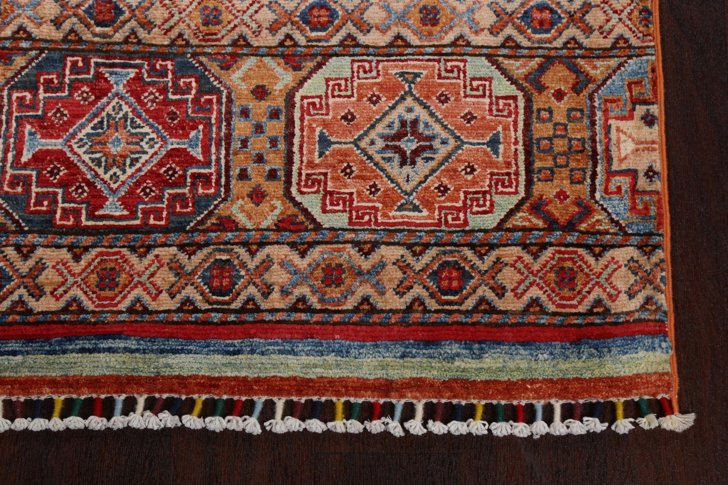 Vegetable Dye Tribal Kazak Wool Rug 3x5