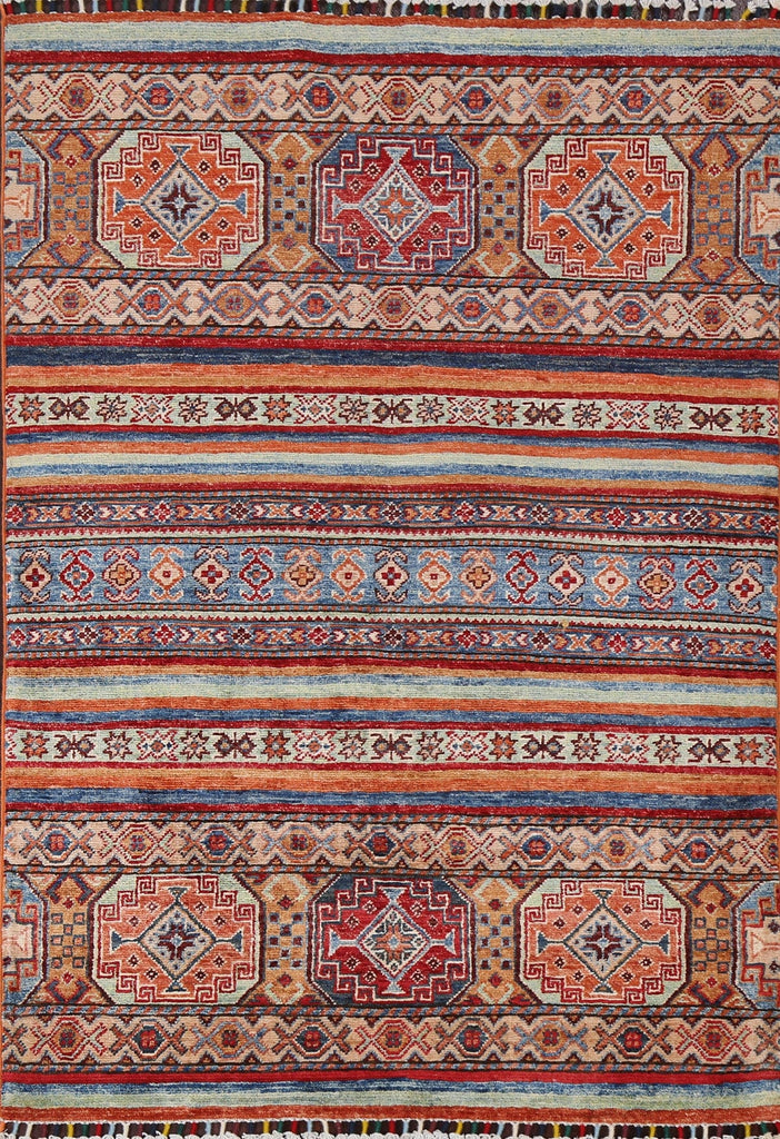 Vegetable Dye Tribal Kazak Wool Rug 3x5