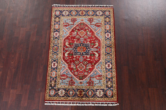 Vegetable Dye Heriz Serapi Handmade Wool Rug 3x5