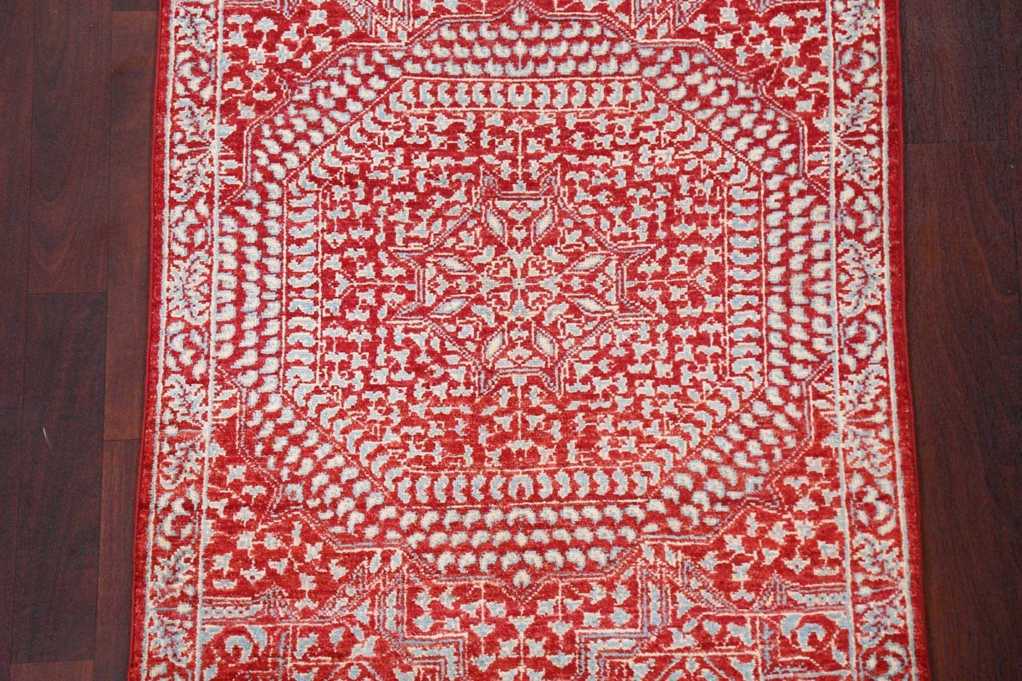 Vegetable Dye Geometric Kazak Wool Handmade Rug 3x4