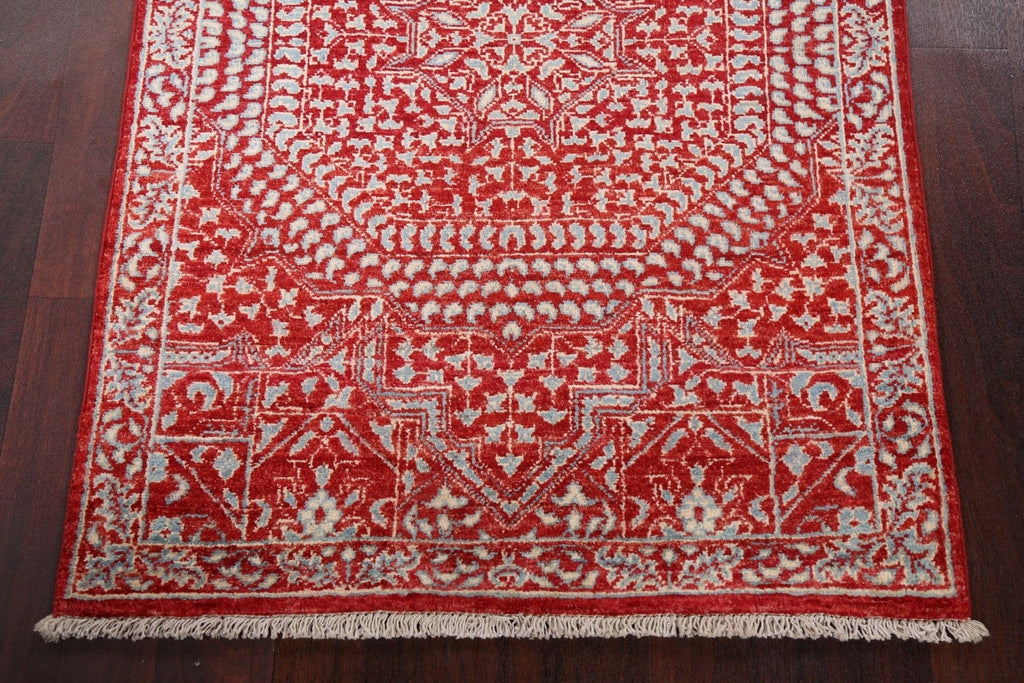 Vegetable Dye Geometric Kazak Wool Handmade Rug 3x4