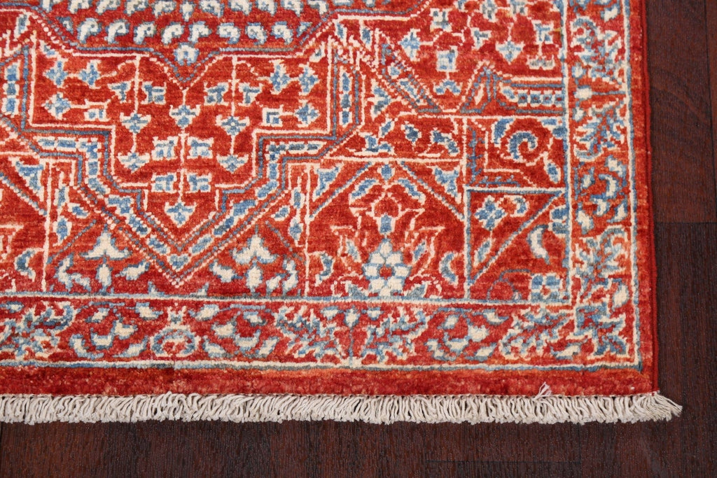 Vegetable Dye Kazak Geometric Red Rug 3x4