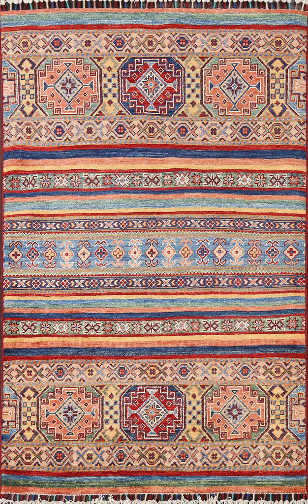 Vegetable Dye Kazak Handmade Rug 3x5