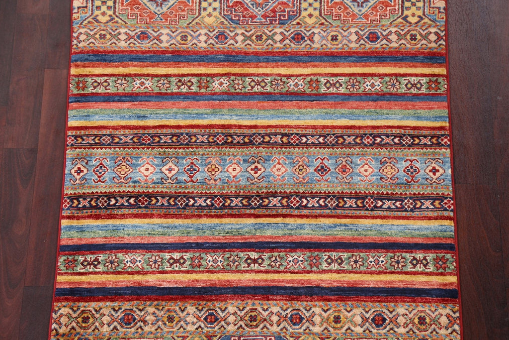 Vegetable Dye Tribal Kazak Wool Handmade Rug 3x5