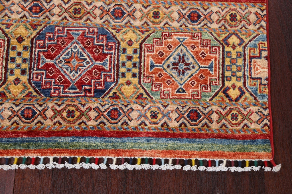 Vegetable Dye Tribal Kazak Wool Handmade Rug 3x5