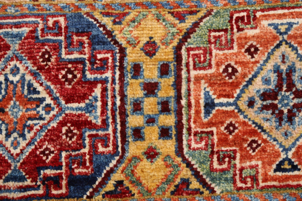 Vegetable Dye Tribal Kazak Wool Handmade Rug 3x5