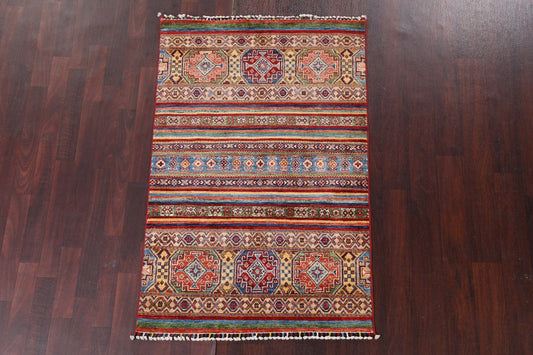 Vegetable Dye Kazak Wool Handmade Rug 3x5